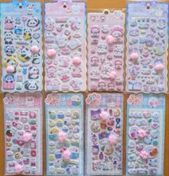 ④肉球シール おしりシール ぷくぷく ぷにぷに スクイーズ 3Dシール 8枚8種