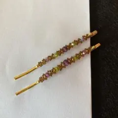 ハンドメイド　スワロフスキーアクセサリー　ヘアピン2本