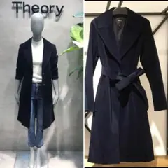 Theory 定価5.9万 コーデュロイトレンチコート ネイビー 美シルエットのサムネイル