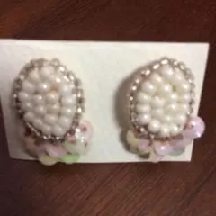 タマス tamas ピアス アンティークビーズ スパンコール ハンドメイド