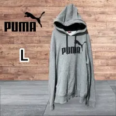 PUMA プーマ プルオーバー フード パーカー L トップス　デカロゴ