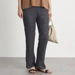 【美品】 アースミュージックアンドエコロジー レースパンツ チャコールグレー F