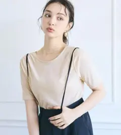 【一度着用のみ】coca 前後2WAYベロア半袖トップス