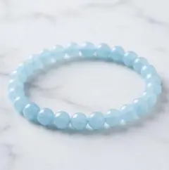 【癒し・お守り】アクアマリン6mm 天然石ブレスレット 穏やかな毎日へのサムネイル