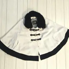 セシルマクビー ファー付きポンチョコート