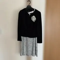 anyFAM ワンピーススーツ サイズ2 黒/白 卒業式 入学式