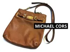 MICHAEL KORS ブラウンレザーショルダーバッグマイケルコース茶