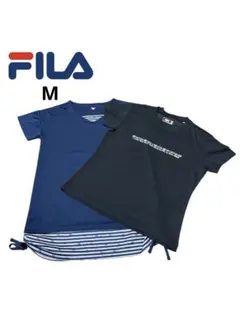 FILA レディーステニスネイビー Vネック Tシャツ２枚セットMサイズ