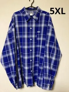 【極美品】USA製 5XL CALTOP 長袖シャツ チェック柄 ポリエステル