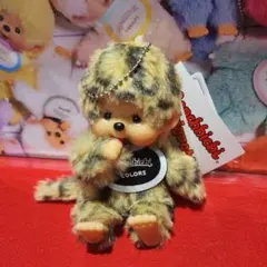 お顔厳選モンチッチCOLORS カラーズヒョウ柄ひょう柄 豹柄　キーチェーン