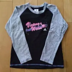 アディダス adidas 長袖Tシャツ 150 黒×グレー