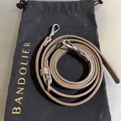 BANDOLIER ベージュ レザーショルダーストラップ シルバー金具