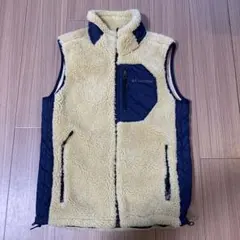 【美品】Columbia フリース ベスト クリーム/ネイビー