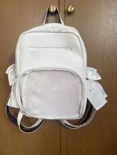 推し活ホワイトバックパック リボン付き