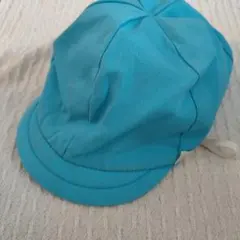 カラー帽子　綿　青色　水色