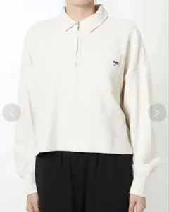 PUMA アイボリー ポロシャツ 長袖　カットソー