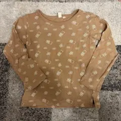 チョコレート柄 長袖カットソー ブラウン 100cm