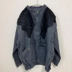 新品 Kastane ティペット付き カラーツイルレース付きジャケット ブラックのサムネイル