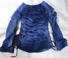 SD17男の子用、こだわりが感じられるダメージシャツ、ダークブルー、ほぼ未使用