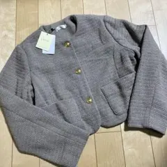 LAUIR ラウアー　ノーカラージャケット　S