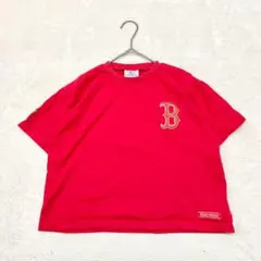 yt537 良品✨MLB JAPANダルマTシャツ 半袖 キッズ130 赤 野球のサムネイル