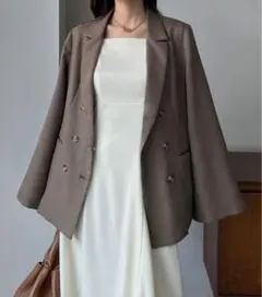 新品　junoah テーラードジャケット　チェック