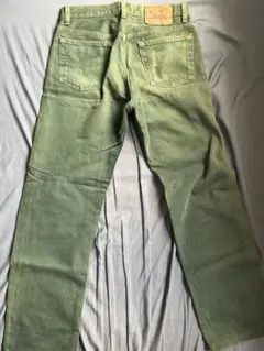 90s USA製 Levi's 501 カラーデニム W30グリーンのサムネイル