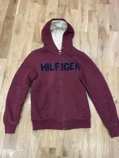 TOMMY HILFIGER フリースパーカー S/P バーガンディ
