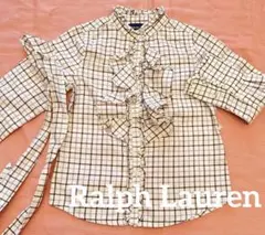 美品♪Ralph Lauren フリルチェックシャツ 100 チュニック女