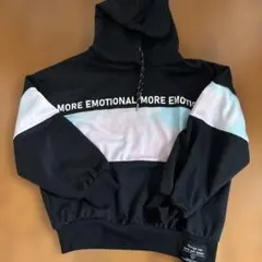 【中古】フード付き パーカー 黒　140（S）　女の子