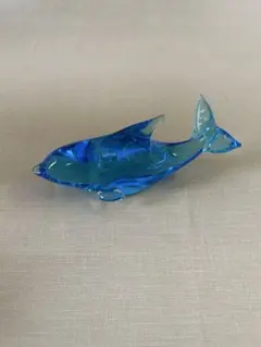 イルカ ドルフィン ガラス インテリア 置物 ブルー 海
