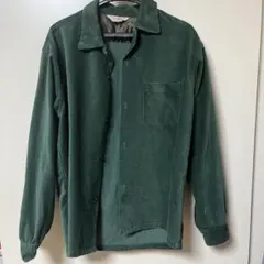 ダークグリーン コーデュロイ 長袖シャツ