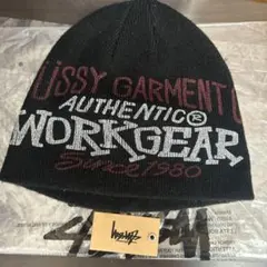 STUSSY Workgear Print Skullcap ブラック STUSSY【送料込】SKULLCAP WORKGEAR PRINT☆ビーニー☆ (STUSSY/ニット