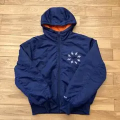 adidas ジャケット　S 中綿　青　オレンジ