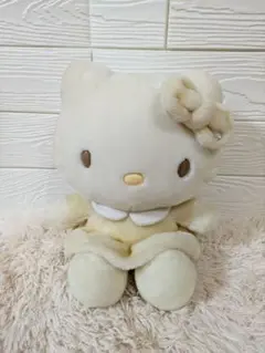 【希少】2004 ハローキティ クリーム色 お座りぬいぐるみ　大サイズ