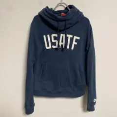 Nike ナイキ USATF フード付きパーカー ネイビー S