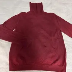 UNIQLO カシミヤ100% ワインレッド タートルネックセーター