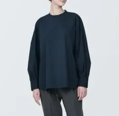無印良品 婦人 シワになりにくい ブロードスタンドカラー長袖ブラウス
