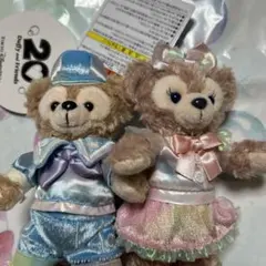 ダッフィー20周年カラフルハピネスぬいぐるみバッチ　ダッフィーシェリーメイ