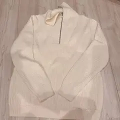 ZARA アイボリー ハーフジップニット XL