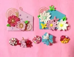 絵馬花飾り２個くくり花２個