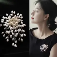 【新品】エレガント パール ブローチ