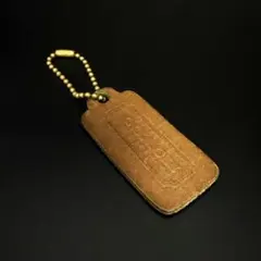 OLD COACH leather hangtag charm Brown