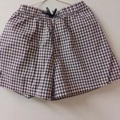 未使用UNIQLO ギンガムチェックネイビーキュロット スカート 130