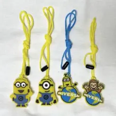 【USJ】ベネッセ 光るチャーム ミニオン おさるのジョージ 4点セット