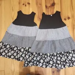 ☆姉妹お揃い☆　ノースリーブ花柄ワンピース 110cm 130cm