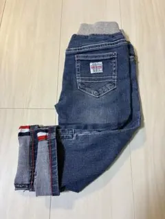 ダークブルーデニムパンツ（リブ付き）