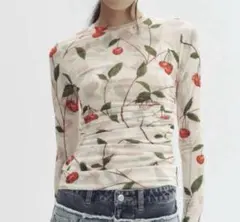 新品！ステラマッカートニー　h&m チェリープリントメッシュトップス サイズMのサムネイル