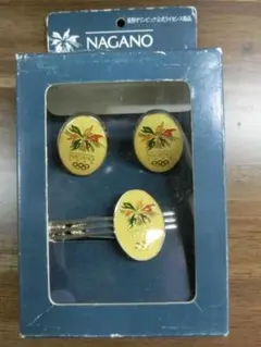未使用/美品 1998長野オリンピック公式ライセンス商品 カフス＆タイピンセット