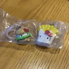 アメリカンデザイン　めじるしアクセサリー　ハローキティ　バーガー　ポテト　セット